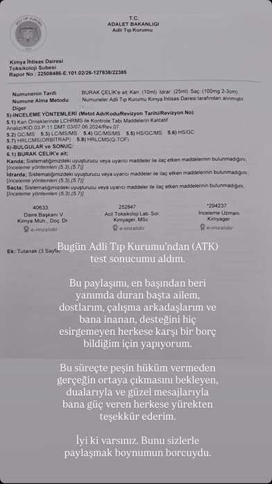 Турецкий актер Бурак Челик раскрыл результаты своих анализов на наркотики 3